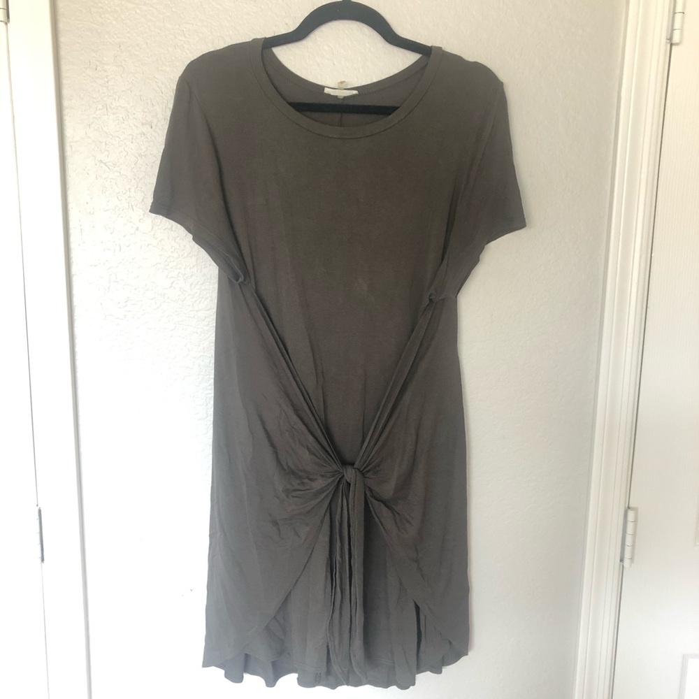 Olive green wrap dress
